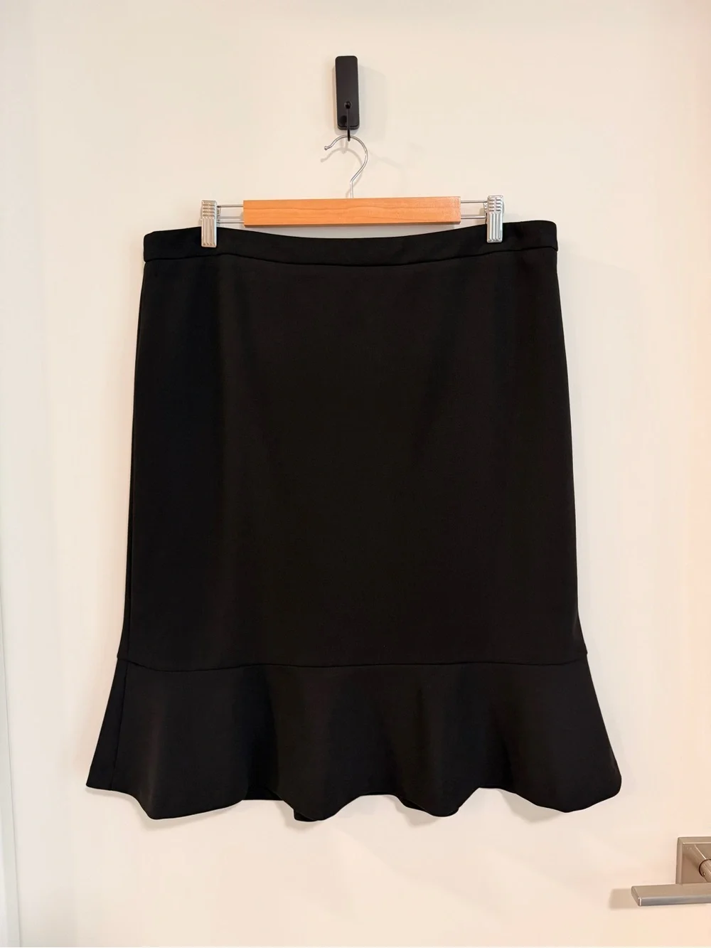 Calvin Klein Black A-Line Flounce Hem Skirt